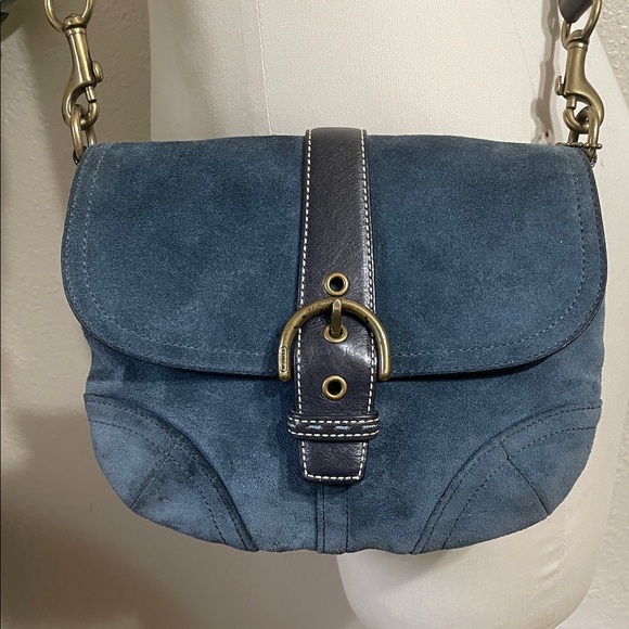 Coach Handbags - Coach suede messenger crossbody mini, hard to find